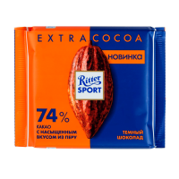 Шок плит Ritter Sport 100г темный шоколад 74%