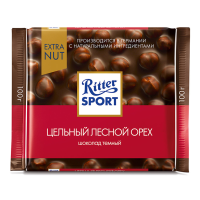 Шокплит Ritter Sport 100г темный с цельным орехом