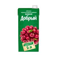 Сок Добрый 2л Яблоко,Вишня,Черноп.Рябина
