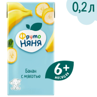 Фруто Няня нектар банановый с мякотью для питания детей раннего возраста. Гомогенизированный.
