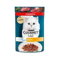 Корм дкошек Gourmet 75г нежное филе в соусе с говядиной