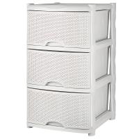 Комод Kleeplex Rattan трехсекцион 48х41х72.3см белое облоко