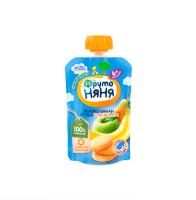 Детпюре Фруто Няня яблоко банан груша с печеньем дп 90г