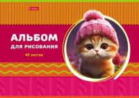 Альбом д-рисования Hatber 40л ЛапУшки в шапочках