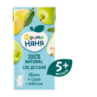 Дет сок Фруто Няня 200мл яблоко груша с мякотью т п (1)