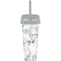 Ёршик д унитаза WC Flamenco закрытый квадратный Мрамор