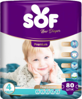 Подгузники Sof Premium 4-80шт 7-18кг