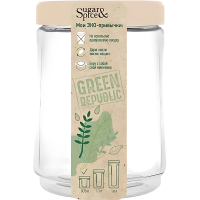 Банка д-сыпучих продуктов Green Republic 0.75мл лён (1)