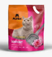 Наполнитель д-кошачьего т. Murkel бентон 5л. роза