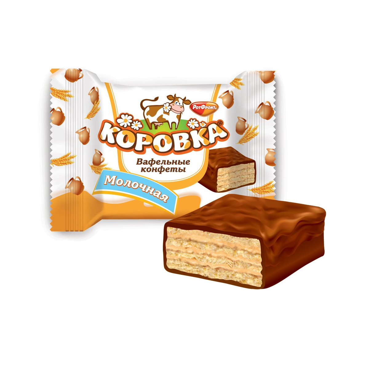 Конфеты Рот Фронт Коровка, шоколадные, 2кг