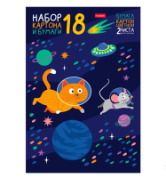 Набор Картон и Бумага Hatber 18цв