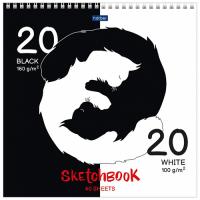 Скетчбук Hatber Блокнот 40л Black and white