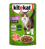 Корм д-кошек Kitekat 85г желе с ягнёнком