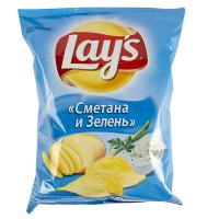 Чипсы Lays 70-80 г. сметана и зелень