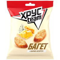 Сухарики Хрусteam Багет 60г сырное ассорти