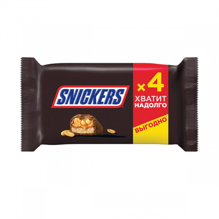 Шок-батон Snickers с орехами 4х40г