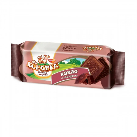 Печенье Коровка вкус какао с глазурью 115г